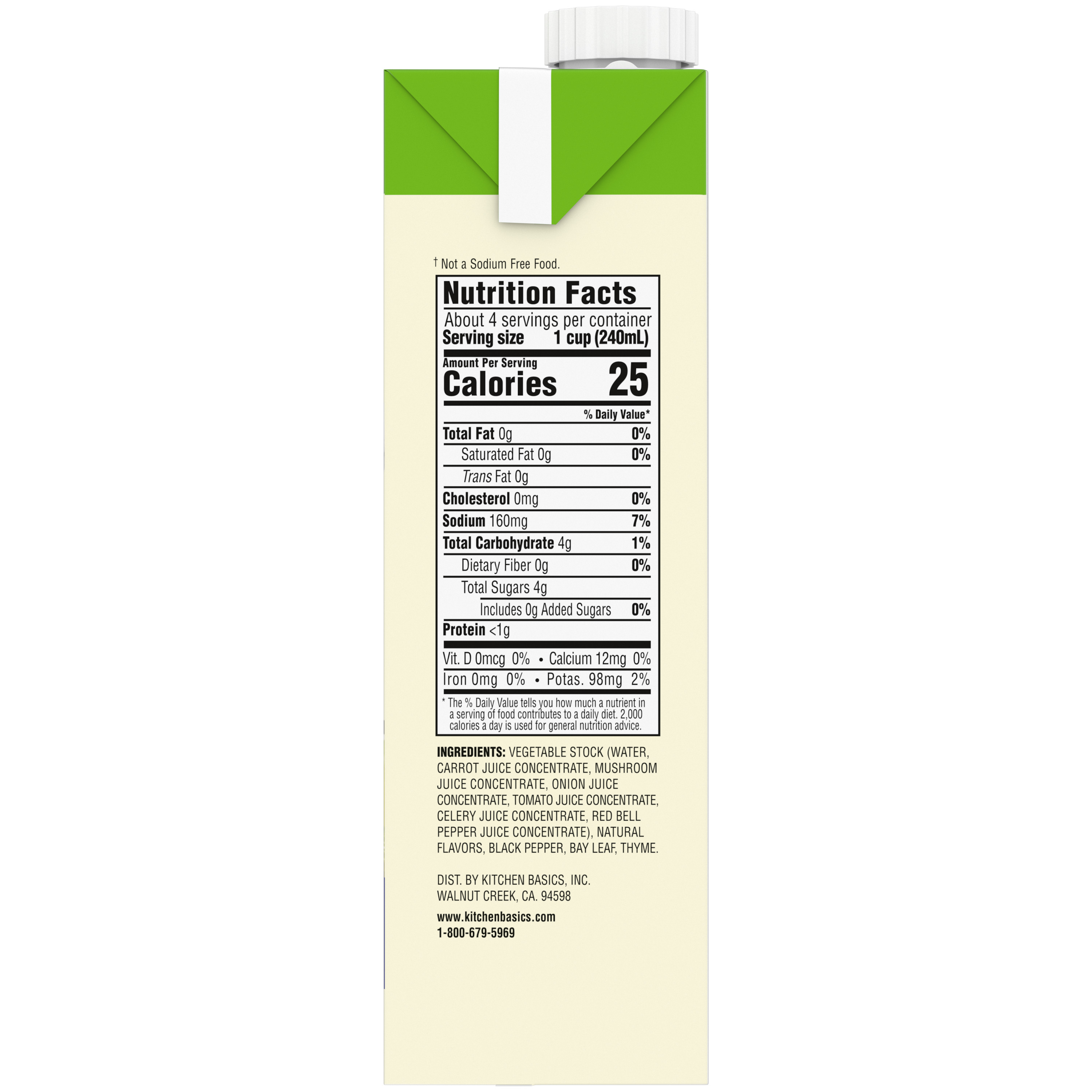 Unsalted Vegetable Stock, 32 oz Kitchen Basics